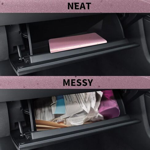 حامل بطاقة تسجيل السيارة والتأمين، صندوق القفازات التلقائي، منظم المستندات، حافظة ترخيص السيارة من جلد البولي يوريثان مع 7 مقصورات وأخدود القلم والإغلاق المغناطيسي (رخام) in Kuwait