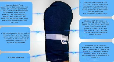 HotMitt Medical Grade Premium Arthritis Relief Mitt - Glove - Made in America - Pain Relief & Therapeutic Hand Support - Doctor Approved in Kuwait