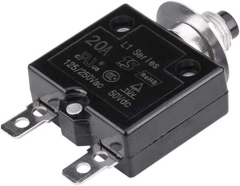 Aramox 5 A / 8 A / 10 A / 15 A / 18 A / 20 A / 30 A Thermal Switch Reset, Current Overload Protection Device Circuit Breaker Manual Reset Circuit Breaker Overcurrent Protector(20A) in Saudi Arabia