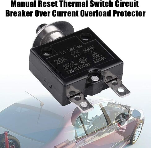 Aramox 5 A / 8 A / 10 A / 15 A / 18 A / 20 A / 30 A Thermal Switch Reset, Current Overload Protection Device Circuit Breaker Manual Reset Circuit Breaker Overcurrent Protector(20A) in Saudi Arabia