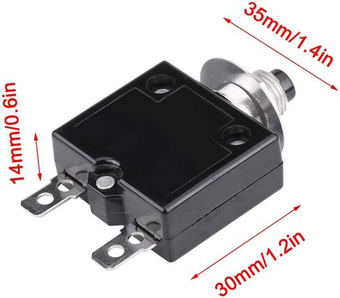 Aramox 5 A / 8 A / 10 A / 15 A / 18 A / 20 A / 30 A Thermal Switch Reset, Current Overload Protection Device Circuit Breaker Manual Reset Circuit Breaker Overcurrent Protector(20A) in Saudi Arabia