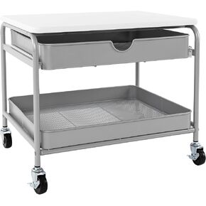 Seville Classics Rolling Utility Organizer Storage Cart , for Home Office, School, Classroom, Scrapbook, Hobby, Craft, 15 Drawer, Black