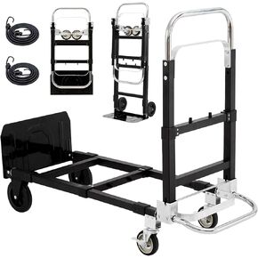 3 in 1 Industrial Convertible Stair Climbing Cart,1000 LBS Capacity Hand Trucks Heavy Duty,Platform Cart Collapsible Dolly for Transport & Moving in Warehouse, Home, Supermarket