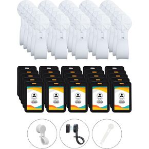 25 Pack Magnetic Name Tag Badge Holder with Vertical Clear ID Card Holder Cute Daisy Strong Neodymium Magnets ID Badge Holders for Classroom Students, Office Workers (25, Black)