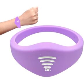 Kids ID Bracelet, Fitted NFC Safety Wristband, Waterproof Slip-On ID Band | Waterproof silicone; not GPS; wrist or ankle wear; ideal for theme parks, travel & beaches; slip-on fit in Kuwait