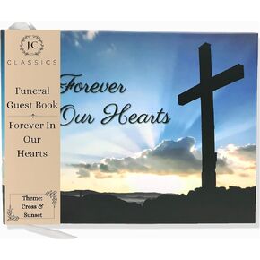 Funeral Guest Book | Memorial Guest Book | Guest Book for Funeral Hardcover | Guestbook for Sign in, Celebration of Life Memorial Service | Funeral Guest Sign Book with Memory Table Card Sign Included