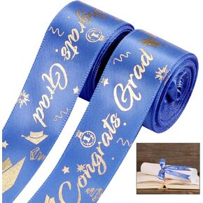 2 Rolls Graduation Ribbon ، 0.98in × 5 ياردة تهانينا فئة الشريط الخريج من 2024 شريط التخرج الساخن الختم الزخرفي للهدية ديكور حفلة الاحتفال بالهدية (الذهب الأسود)