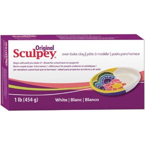 Original Sculpey Sculpting Compound White Oven-Bake Clay - Great for School and Art Projects - 1 Lb, Pack of 3