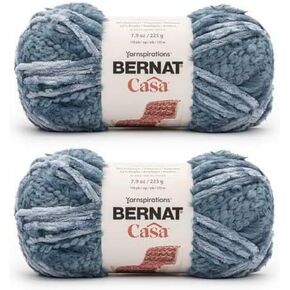 Bernat Casa Mineral Blue Yarn - 2 Pack of 226g/8oz - Polyester - 6 Super Bulky - Knitting/Crochet
