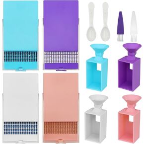 8 Set Diamond Art Trays Accessories, FineGood Diamond Art Storage Kits for Adults Diamond Storage Containers Funnel for DIY Diamond Art Painting