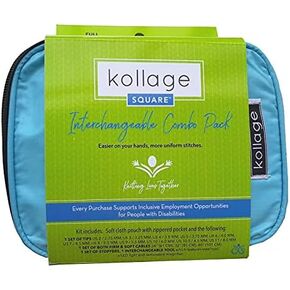 Kollage Square Full Full Adterchangable Kit ، 11 أحجامًا من 3.5 بوصة ، كابلات ثابتة
