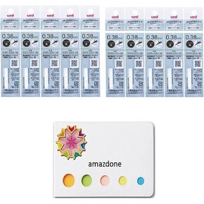 amazdone uni Jetstream EDGE 0.38mm Oil-based Ballpoint pen refills（SXR-203-38 Black） 10-pack Sticky Notes Value Set