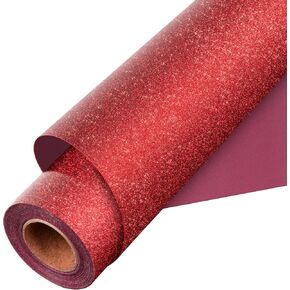 Black Glitter HTV Heat Transfer Vinyl - 12" x 10FT Black HTV Glitter Iron on Vinyl for Cricut & Silhouette Cameo, Easy to Cut & Weed