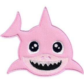 Shark Patch, Iron On/Sew On - Appliques for Kids Baby (Pink)