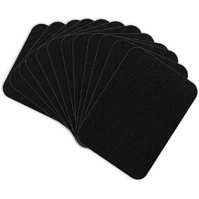 4 x 3 Inches Cotton Iron on Patches for Clothing Inside & Outside Repair, 12 Pcs Iron-on Repair Patch, Cotton Repair Patch for Clothes Pants Mending and Decorating, Black Fabric Iron on Patches Kit