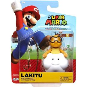 World of Nintendo Super Mario Lakitu 4" Articulated Figure with Fishing Pole