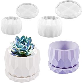 2 Set Silicone Concrete Planter Molds Epoxy Resin Molds Round Candle Jar Molds Resin Bowl Mold for Resin Casting Candy Jewelry Storage Boxes Mold Flower Succulent Plant Pots Home Decoration DIY Crafts