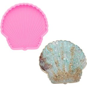 2Pcs Coaster Resin Molds, 4.5'' Seashell & 5.7'' Starfish Coaster Molds Silicone Molds for Resin Epoxy Resin Casting Molds Resin Crafts Mold DIY Agate Coaster, Cup Mats, Bowl Mat, Home Decoration