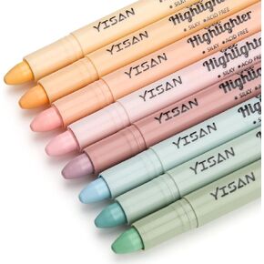 YISAN Bible Highlighter, Dry Highlighter, No Bleed, 8 Pastel Colors, 70627