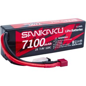 Sankaku 7.4v 2S Lipo Battery 7100mAh 120c Lipo Case مع Deans T Plug