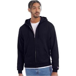 Champion S800 Men's Powerblend Full-Zip Hooded Sweatshirt, Midweight 9 oz. Cotton-Polyester Blend, Durable, Front Pocket (US, Alpha, X-Large, Regular, Regular, Charcoal Heather)