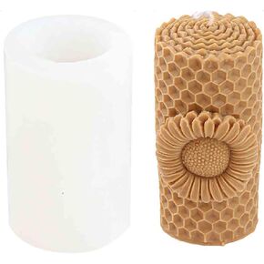 Grainrain 3D Beewax Sun Flower Silicone Candle Molds for Candle Making Wax Soap Making Mould Moldes de Silicona para Velas moldes Jabones Create 3D Candles for Home Decoration and Gifts (F18-ZH023)