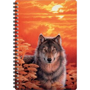 Notebook - Gaze from Deluxebase. 80 Page Lined Lenticular 3D Wolf Notebook. 8.5 x 5.5 in. Superb school or work stationery with artwork licensed from artist Joh Naito