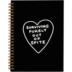 Rusenbao Funny Office Gifts Notebooks for Work, Sarcastic Gifts, Surviving Purely Out Of Spite Funny Journal, Dark Work Humor Gifts, Hardcover Spiral Notebook 5.5 x 8.3