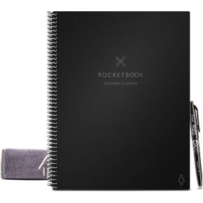 Rocketbook Smart Reusable Notebook, Teacher Planner with 8 Page Types, Deep Space Gray, (8.5" x 11")