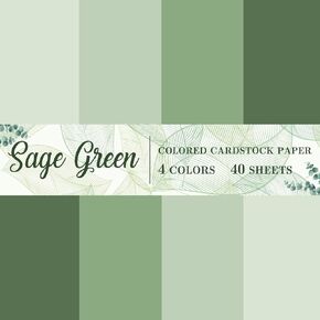 AnyDesign 40 Sheet 8.5 x 11 Inch Sage Green Thick Paper Card Stock 4 Colors Paper Cards Colored Scrapbook Paper for Prints DIY Arts Crafts Making School Office Home Supplies, 65lb