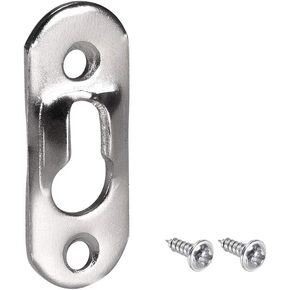 uxcell Keyhole Hanging Plate, 37mm x 14mm Single Hole Hook for Picture Frames with Screws, 20 Pcs (Silver)