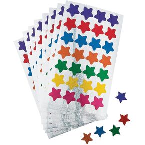Fun Express Basic Star Stickers - 25 Pieces - Educational and Learning Activities for Kids