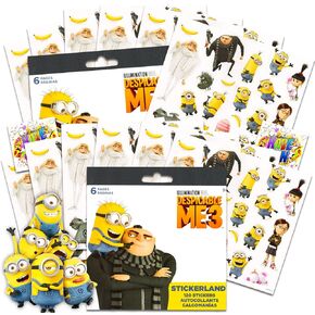Minions Stickers Party Favors - Bundle of 2 Sticker Packs - 12 Sheets 240+ Stickers Plus 2 Specialty Stickers!