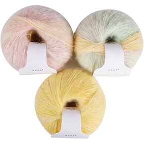 خيوط للحياكة والحياكة ، 3 skeins متدرج متعدد الألوان غزل الصوف ناعم غامض الغزل غزل للكروشيه طفل القبعات سترة سترة ، 30g/skein