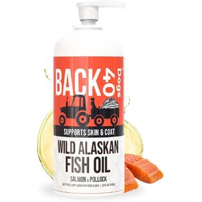 Wild Alaskan Fish Oil for Dogs, Skin and Coat Supplement for Dogs & Cats, Omega-3-Rich Salmon and Pollock Oil, EPA & DHA Dog Salmon Oil for Brain, Heart, and Joints 16 fl oz (473 ml)