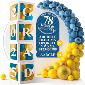 Balloon Boxes with Letters – 5 White Baby Shower Balloon Boxes, Baby Shower Boxes with Letters, Large Baby Blocks for Baby Shower, Baby Boy Boxes, Baby Box Letters, Gender Reveal & Party Decorations