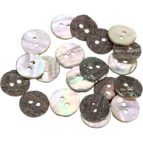 uxcell 20 Pcs Natural Shell Buttons, 2 Hole Mother of Pearl Buttons 20mm Sewing Buttons Sewing Craft Buttons for Shirt Sewing DIY Crafts Decoration, Brown/White