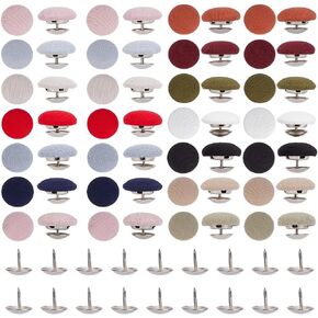WEBEEDY 28 PCS 14 Colors Baseball Ballcap Button Top Replacement 1.7-1.8 cm/0.67-0.71 Inch Hats Buttons Cloth Covered Hat Button Repair Replacement Making Accessories for Jeans Blouse Handbags