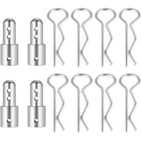 Pack of 4 RC Car Body Shell Mount Aluminum Body Post Mounts Car Shell Fixing Holder Mounts with Clips Compatible with MJX Hyper Go 1/14 14210 14209 14301 14302 RC Car Upgrades Parts (Silver)