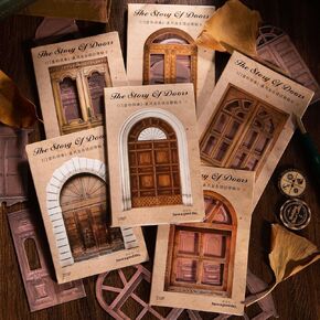 Alideco 120pcs Vintage Scrapbook PaperThe Story of Windows and Doors Scrapbooking Paper for Journaling Supplies, Decorative Craft Paper for Junk Journals(biankuanghiuyilu) (mengchuanggushi)