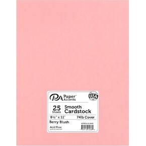 Accent Design Paper Accents Smooth Cardstock 8.5" x 11" Red Devil, 65lb Colored cardstock Paper for Card Making, Scrapbooking, Printing, Quilling and Crafts, 25 Piece Pack