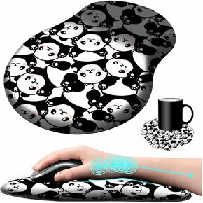 Mouse Pad with Wrist Support Gel Bible Verses Psalm 46-5 Flowers Pattern Design Ergonomic Gaming Mousepad with Wrist Rest for Laptop Computer Home Office Working Mouse Mat + A Cute Coffee Pad in Kuwait