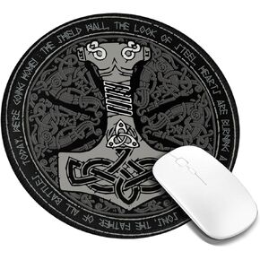 Novelty Dollar Money Cash Pattern Round Mouse Pad, Small Gaming Mousepad with Stitched Edge, Non-Slip Rubber Base Mouse Mat Office Desk Accessories for Laptop Computer Decor 7.9 X 7.9 Inch