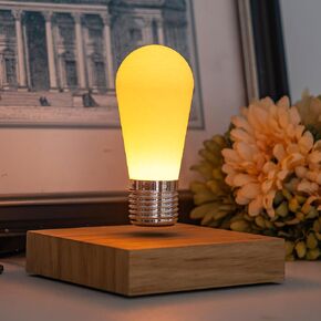 Floating Bulb Lamp Magnetic Levitating 3D Printed Light Bulbs LED Light Desk Lamp Table lamp Night Light, 360 Degree Automatic Rotating Light for Unique Gifts Room Home Office Decor