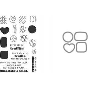 Chocolate Truffle Clear Stamp & Die Combo by Julie Ebersole, Essentials by Ellen, Food Puns, Funny Sentiments, Friendship Love Sweet Punny Humorous Hilarious Valentines