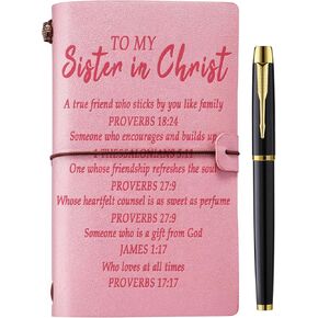 Christian Sister Gift, Sister in Christ Gifts for Women Leather Journal Notebook Sisters Gifts from Sister Christian Gifts for Women Religious Gifts for Women Sister Best Friends Friendship Faith Gifts, Sister in Chirst