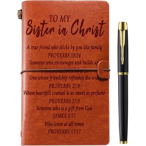 Christian Sister Gift, Sister in Christ Gifts for Women Leather Journal Notebook Sisters Gifts from Sister Christian Gifts for Women Religious Gifts for Women Sister Best Friends Friendship Faith Gifts, Sister in Chirst