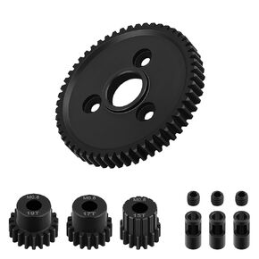 Hardened Steel 54T 3956 Spur Gear Replacement Parts for Traxxas 1/10 Slash/Rally VXL 4x4/2WD, Stampede 4x4, Summit, E-REVO, 0.8 32 Pitch, 15T/17T/19T Motor Pinion Gears