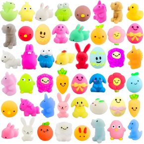 48 Pcs Easter Mochi Squishy Toys,Mini Cute Squeeze Toy Stress Reliever Anxiety Packs for Kid Party Favors,Easter Basket Stuffers (Easter)