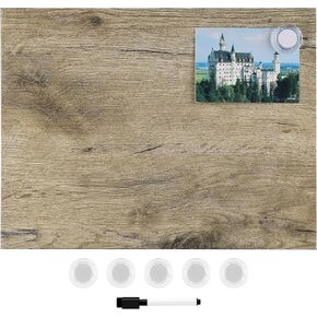 Navaris Frameless Magnetic Memo Board - Decorative Magnet Whiteboard - Cute White Board w Pre-Mounted Wall Hangers - Dry Erase Board for Walls - Display Your Magnets Collection